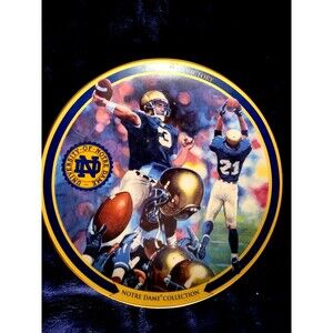 1999 VTG Bradford NCAA Notre Dame Collector Plate Ltd w/COA "Onward To Victory"!